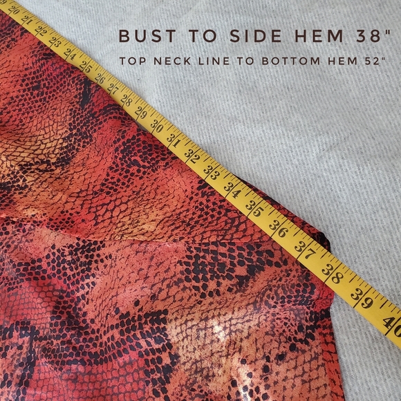 Snake Skin Print Long Sleeve V-Neck Semi Wrap Skirt Long Dress - Picture 10 of 17